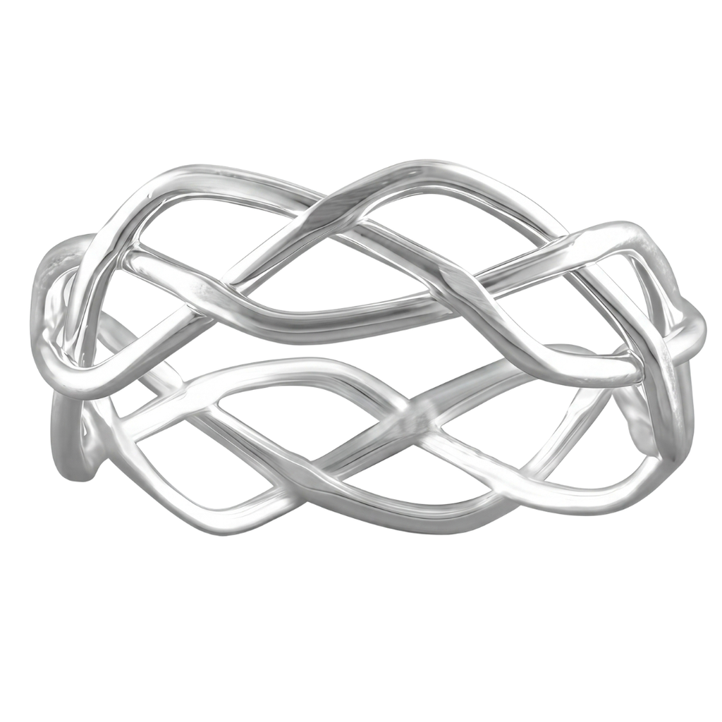 Sterling Silver Intertwined Wave Band